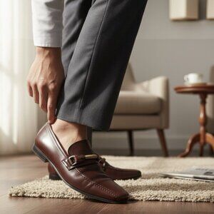 Prada Dark Brown Rope Bit Toe Detail Slip-On Loafer Size 8